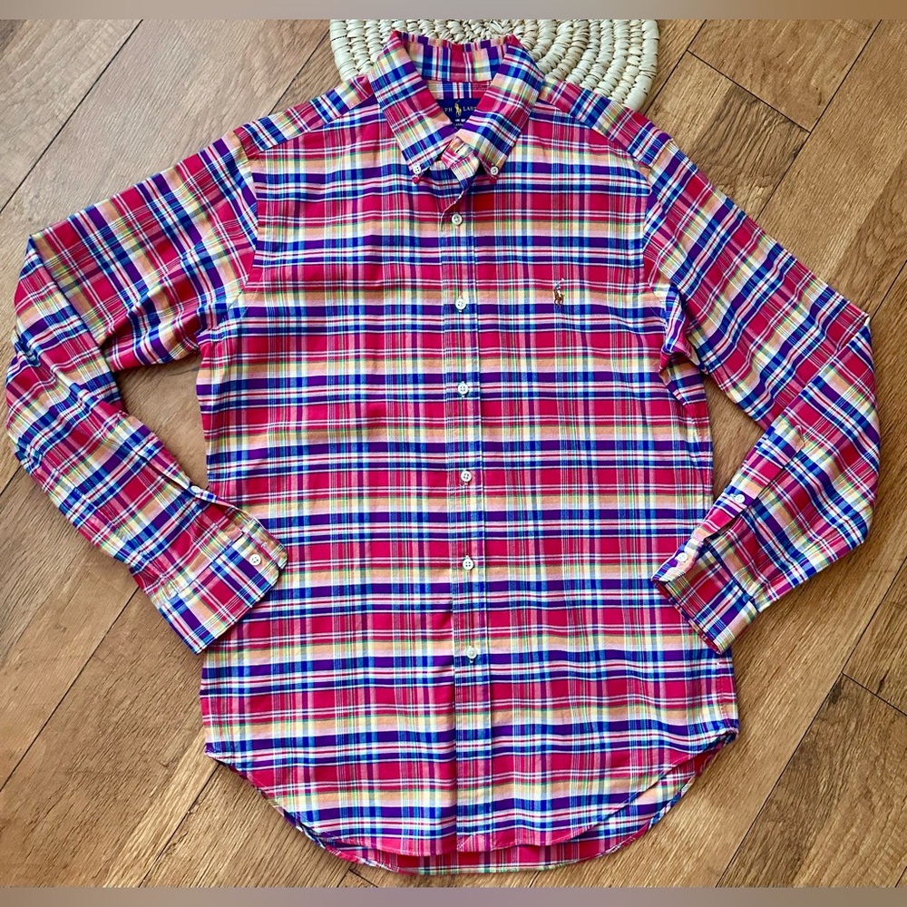 Ralph Lauren Classic Fit Men's Plaid Long Sleeve Button Down Shirt - size small